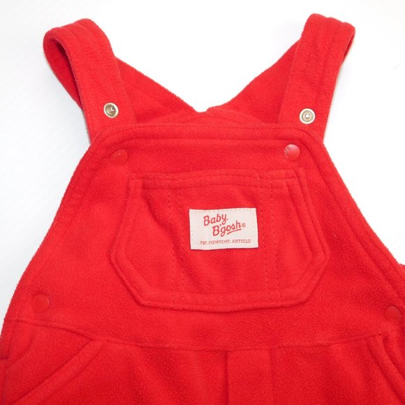 Baby Oshkosh B'gosh 3 months Red Fleece Christmas Santa Claus Overalls - Picture 2 of 7